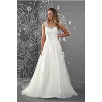 Estelle by Romantica of Devon - Tulle Floor Illusion  Round  Scooped A-Line  Ballgown Wedding Dresse