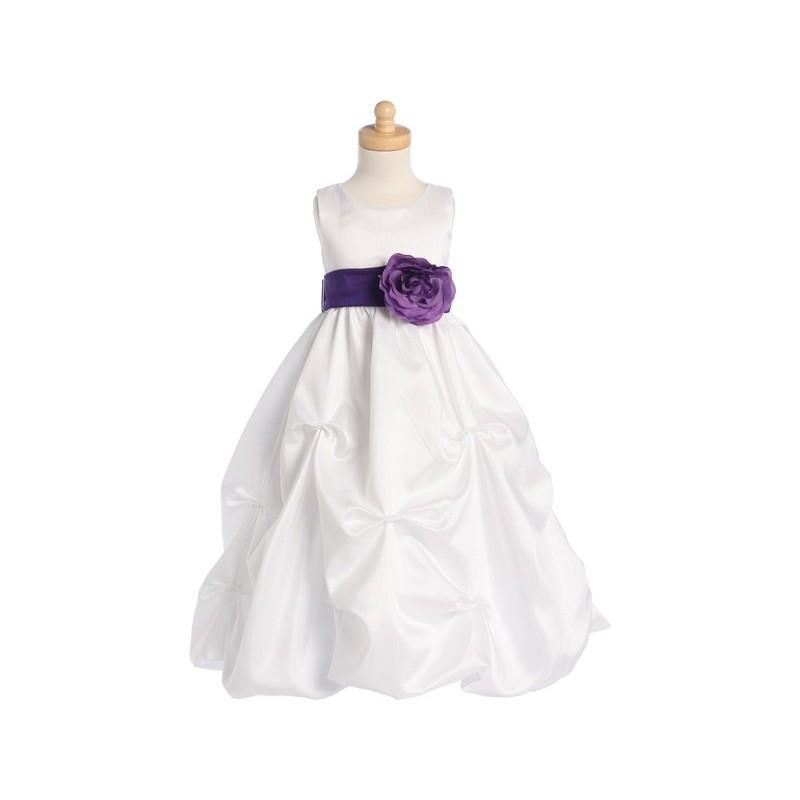 My Stuff, White Blossom Sleeveless Shantung Organza Dress w/Detachable Sash & Flower Style: BL212 -