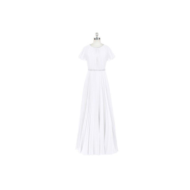 My Stuff, White Azazie Kara - Floor Length Back Zip Chiffon Scoop Dress - Charming Bridesmaids Store