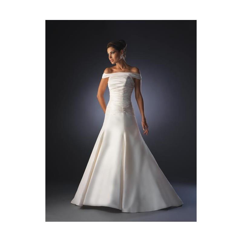 My Stuff, High End White Simple Off The Shoulder Chapel Train Satin Wedding Dress for Brides In Cana