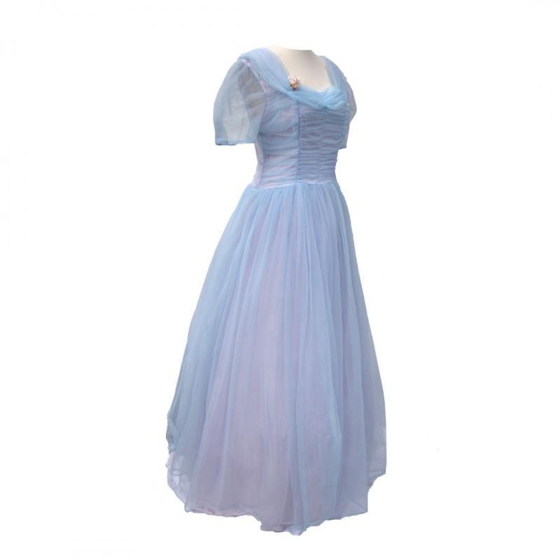 My Stuff, 1950s Vintage Dress Blue Lilac Evening Gala Bridesmaid Wedding Ball Gown Medium - Hand-mad