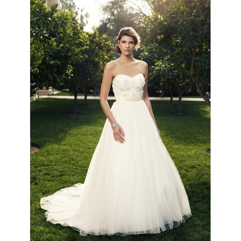 My Stuff, Casablanca Bridal 2080 - Natural Waist Long Casablanca Bridal Sweetheart Wedding Dress - 2