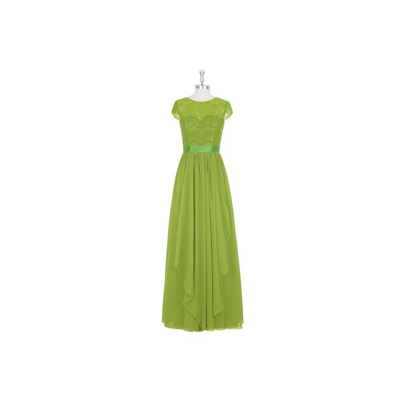 My Stuff, Clover Azazie Beatrice - Floor Length Illusion Chiffon, Lace And Charmeuse Scoop Dress - C
