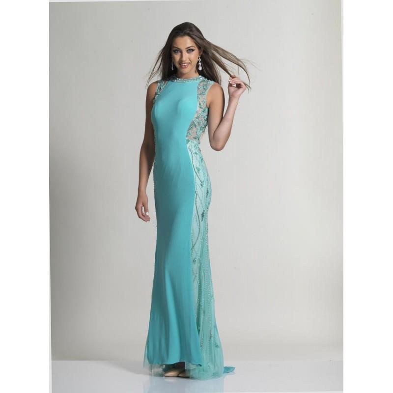My Stuff, Dave and Johnny 2420 Jersey Gown with Sheer Beaded Sides - Brand Prom Dresses|Beaded Eveni