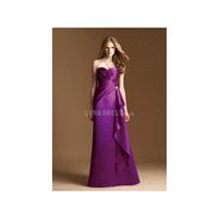 Sweetheart A line Asymmetric Waist Satin Floor Length Bridesmaid Dress With Draping - Compelling Wed
