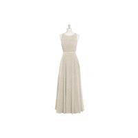 Taupe Azazie Avery - Illusion Scoop Chiffon And Satin Floor Length Dress - Cheap Gorgeous Bridesmaid