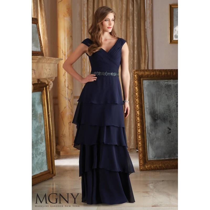 My Stuff, Navy MGNY Madeline Gardner New York 71420 MGNY by Mori Lee - Top Design Dress Online Shop