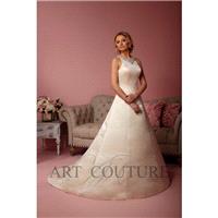 Eternity Bride Style AC500 by Art Couture - Coffee  Ivory  White Satin Keyhole Back Floor High  Jewe