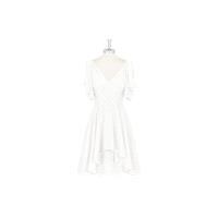Ivory Azazie Ayana - Knee Length V Back Chiffon V Neck Dress - Cheap Gorgeous Bridesmaids Store