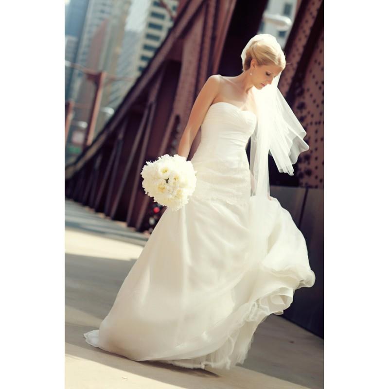 My Stuff, Elegant Wedding Dress Strapless Sweep Train Ivory Aline Sleeveless Lace Zipper Up Hall Fal