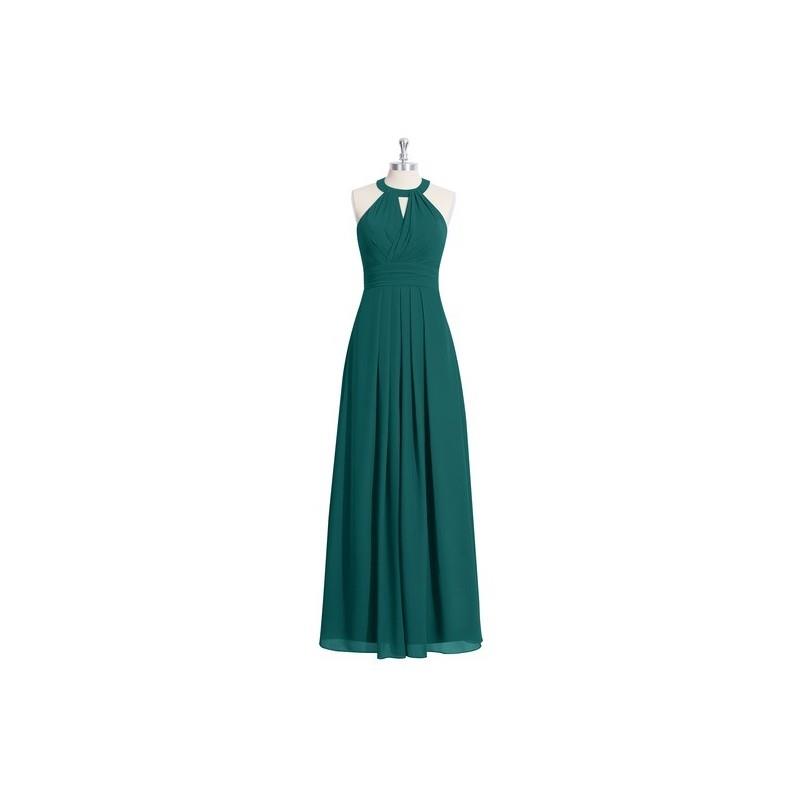 My Stuff, Peacock Azazie Abbey - Chiffon Halter Floor Length Strap Detail Dress - Cheap Gorgeous Bri