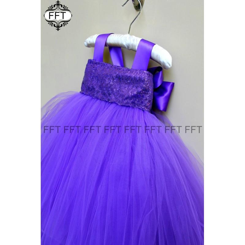 My Stuff, Royal Purple Sequin Flower Girl Tutu Dress - Hand-made Beautiful Dresses|Unique Design Clo