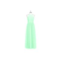 Mint_green Azazie Mallory - Back Zip Tulle And Lace V Neck Floor Length Dress - Cheap Gorgeous Bride