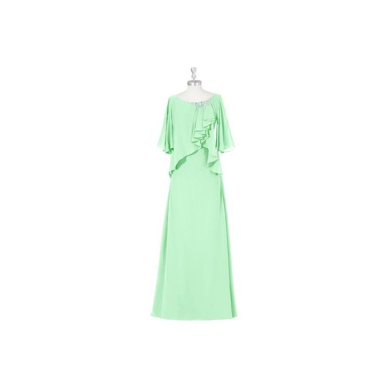 My Stuff, Mint_green Azazie Lucille MBD - Chiffon Floor Length Side Zip Scoop Dress - Charming Bride