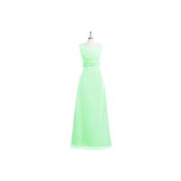 Mint_green Azazie Mya - Chiffon V Back Floor Length V Neck Dress - Charming Bridesmaids Store