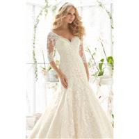 Alencon Lace Net Gown by Bridal by Mori Lee - Color Your Classy Wardrobe