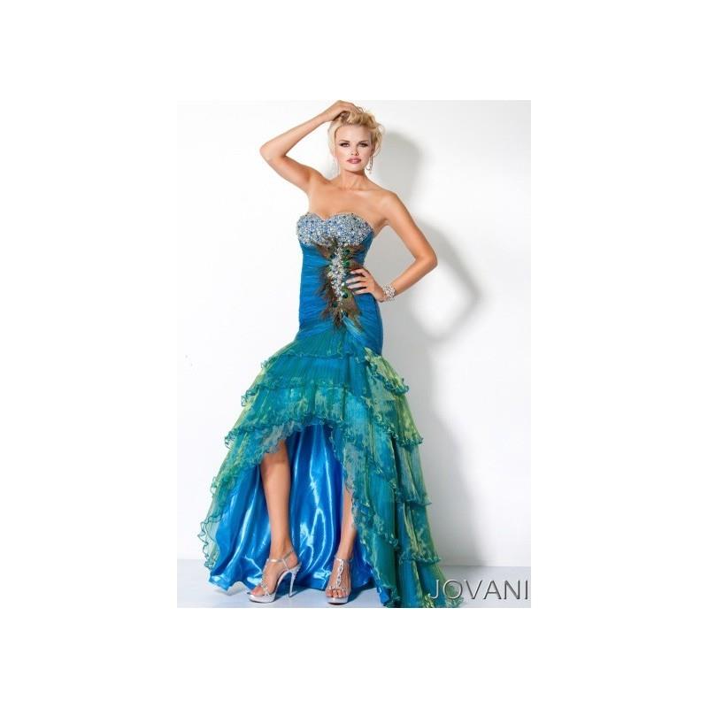 My Stuff, Jovani Iridescent Organza High Low Prom Dress 3604 - Brand Prom Dresses|Beaded Evening Dre