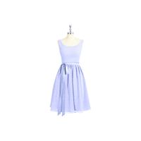 Lavender Azazie Mila - Scoop Chiffon And Charmeuse Scoop Knee Length Dress - Charming Bridesmaids St