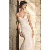 V-Neckline Soft Net Gown by Blu by Mori Lee - Color Your Classy Wardrobe