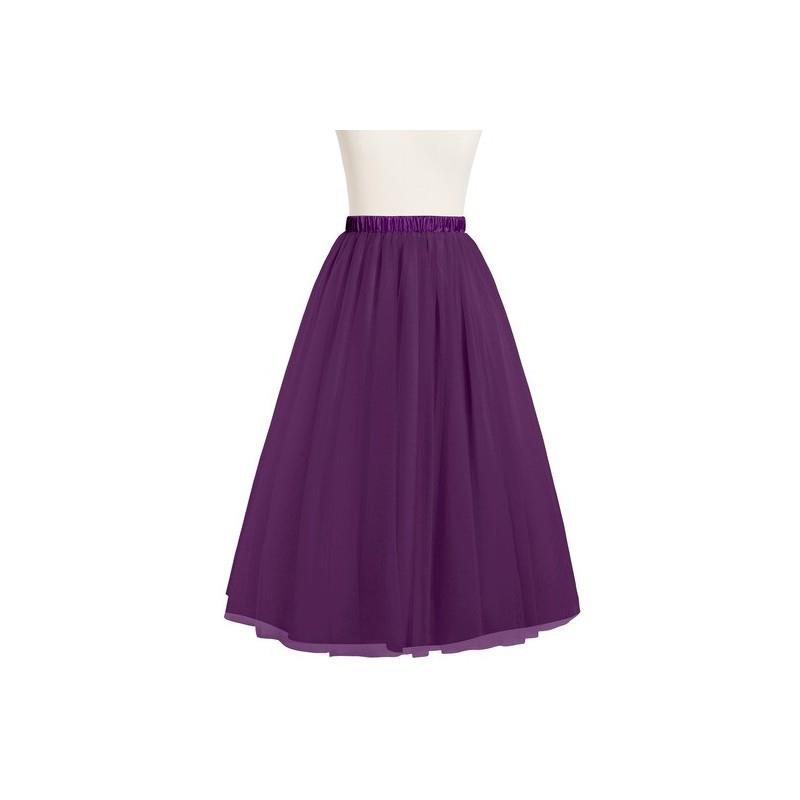My Stuff, Grape Azazie Katerina - Tea Length Tulle And Charmeuse Dress - Charming Bridesmaids Store
