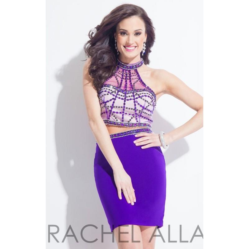 My Stuff, Purple Two-Piece Jersey Dress by Rachel Allan Short - Color Your Classy Wardrobe
