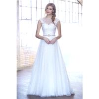 Madison James Style MJ167 by Madison James - Lace  Satin Illusion back Floor High A-Line Capped Wedd