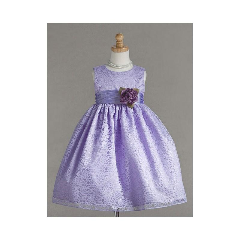My Stuff, Lilac Lace Pattern Dress w/Polysilk Sash & Flower Style: D3590 - Charming Wedding Party Dr