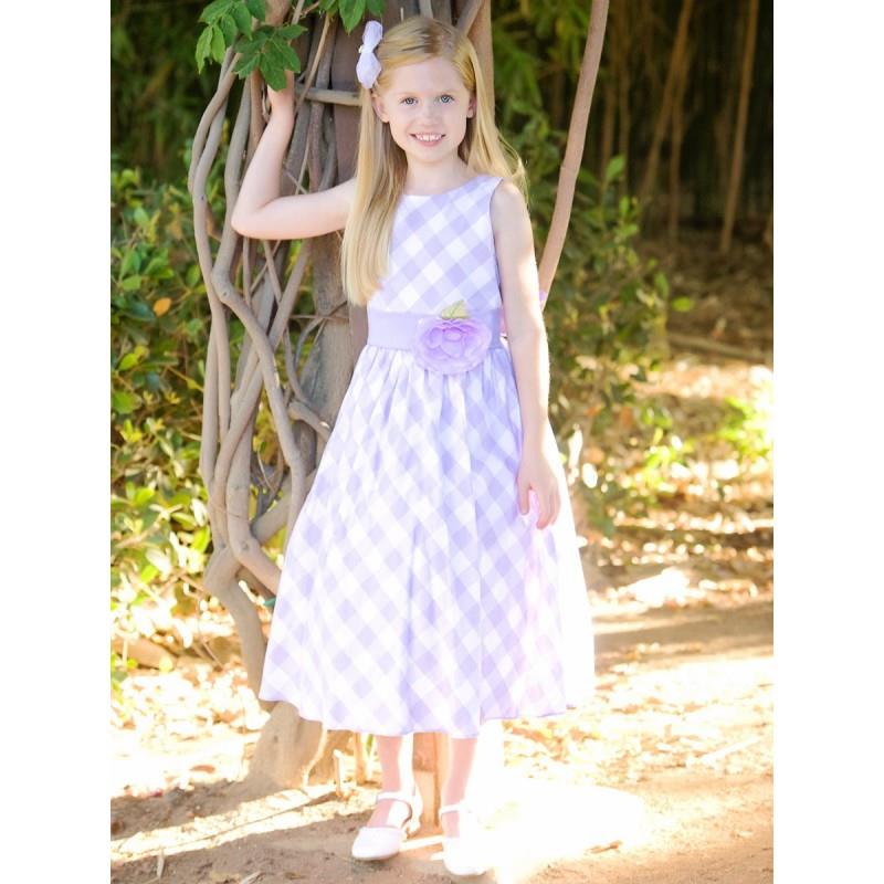 My Stuff, Lilac/White Cotton Gingham Checked Dress Style: LM635 - Charming Wedding Party Dresses|Uni