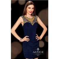 Beaded Scoop Neckline Jersey Dress by Alyce Homecoming 4383 - Bonny Evening Dresses Online