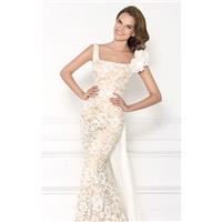 Ivory Lace Embellished Gown by Tarik Ediz - Color Your Classy Wardrobe