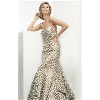 Leopard Strapless Leopard Printed Gown by Jasz Couture - Color Your Classy Wardrobe