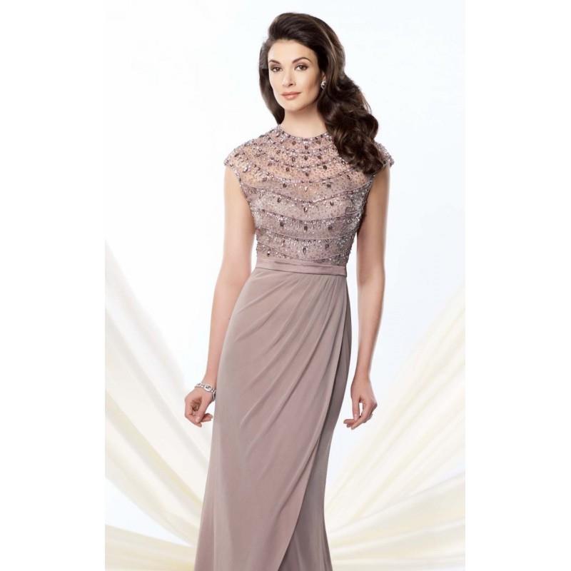 My Stuff, Mink Chiffon Evening Gown by Mon Cheri Montage - Color Your Classy Wardrobe