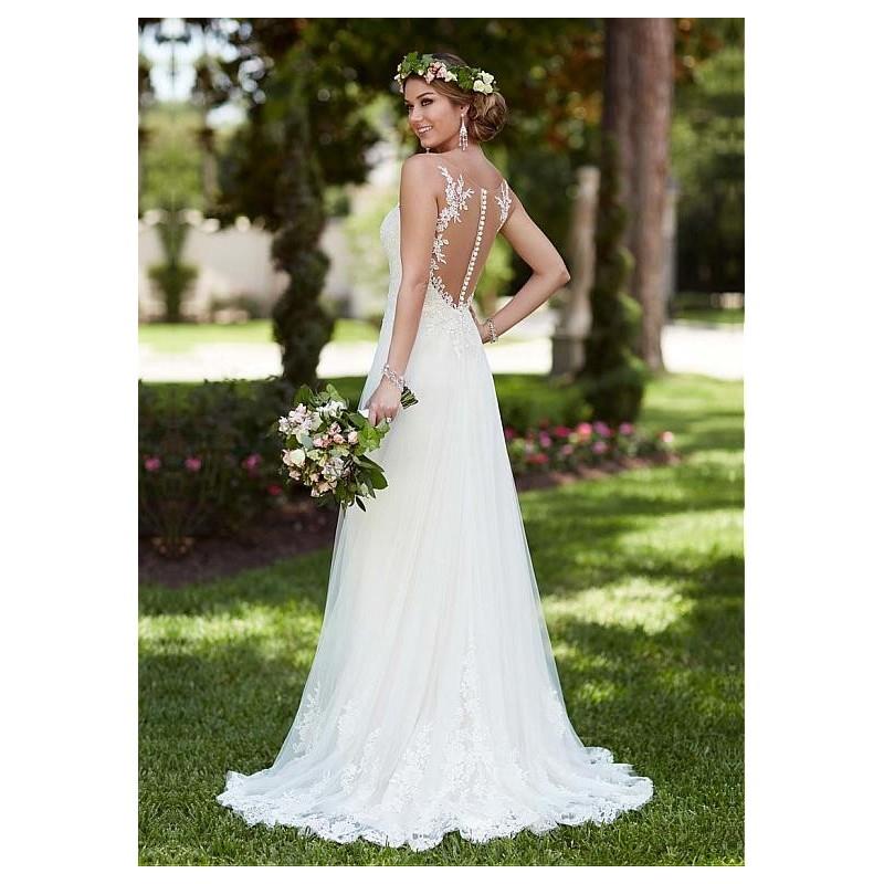 My Stuff, Alluring Tulle Scoop Neckline Sheath Wedding Dresses with Lace Appliques - overpinks.com