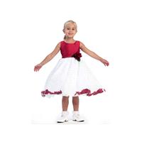 Red Flower Girl Dress - Shantung Bodice w/ Tulle Skirt Style: D480 - Charming Wedding Party Dresses|