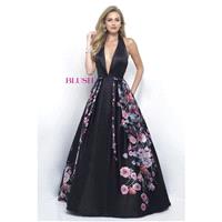 Blush Ballgown 5613 Prom Dress - A Line, Ball Gown Long Blush Prom Halter, V Neck Dress - 2017 New W