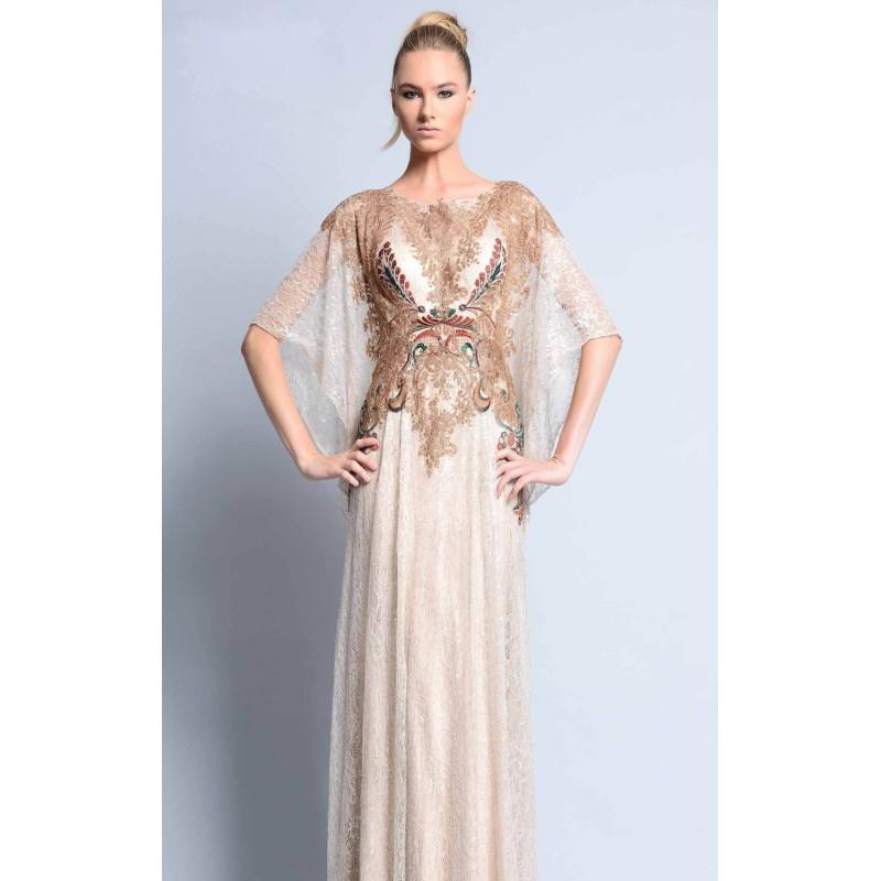 My Stuff, Beige/Bronze Embellished Gown by Beside Couture by GEMY - Color Your Classy Wardrobe