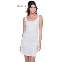 Ivory Beaded Scoop Dress by Shail K Social Collection - Color Your Classy Wardrobe
