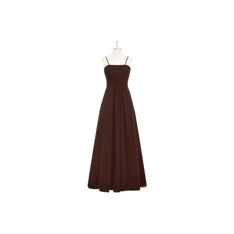My Stuff, Chocolate Azazie Imogene - Chiffon Floor Length Back Zip Straight Dress - Cheap Gorgeous B