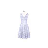Lavender Azazie Alma - V Neck Lace Knee Length Illusion Dress - Cheap Gorgeous Bridesmaids Store