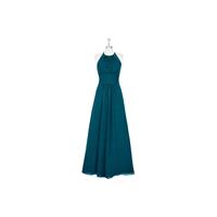 Ink_blue Azazie Regina - Halter Floor Length Strap Detail Chiffon And Lace Dress - Cheap Gorgeous Br