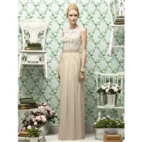 Lela Rose LR182 Quick Delivery Dress - Lela Rose Crinkle Chiffon Natural Waist Long Sleeveless Bride