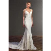 Style 828 by Martina Liana - Ivory  White Crepe  Lace Illusion back Floor Sweetheart  Plunge  Straps