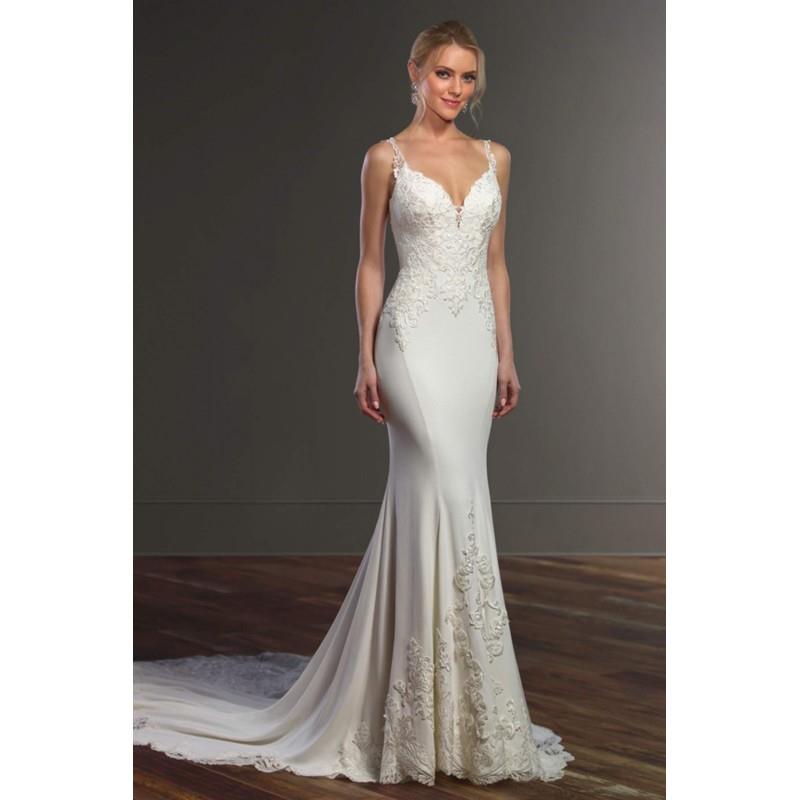 My Stuff, Style 828 by Martina Liana - Ivory  White Crepe  Lace Illusion back Floor Sweetheart  Plun