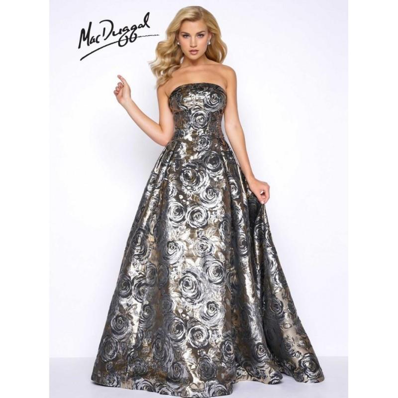 My Stuff, Mac Duggal Prom 30451M Metallic Rose Print Gown - Brand Prom Dresses|Beaded Evening Dresse