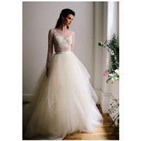 Flourish Ariel Top/Star Skirt - Ball Gown V-Neck Natural Floor Sweep Silk Lace - Formal Bridesmaid D