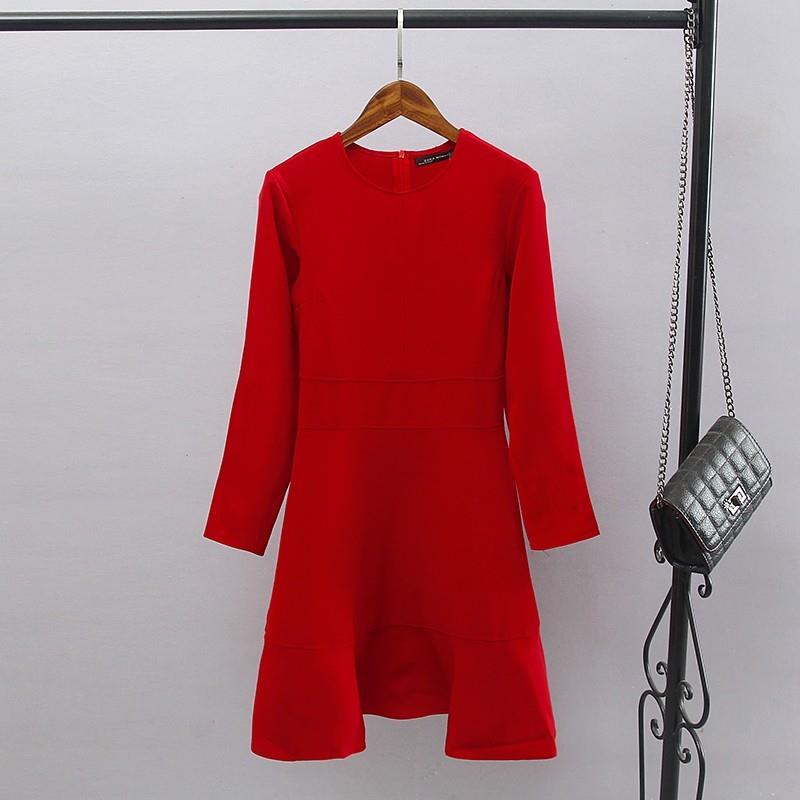 My Stuff, Must-have Classic Attractive Slimming Scoop Neck Long Sleeves Dress - beenono.com