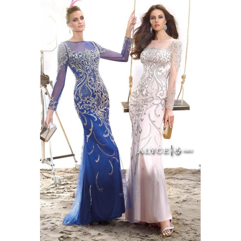 My Stuff, Alyce Claudine 2439 Long Sleeve Formal Dress - Brand Prom Dresses|Beaded Evening Dresses|C