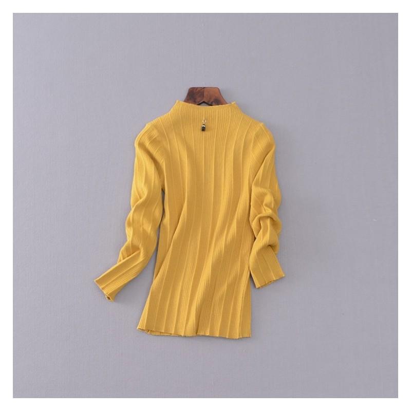 My Stuff, Vogue Slimming Jersey One Color Fall 9/10 Sleeves Knitted Sweater Sweater Basics - beenono