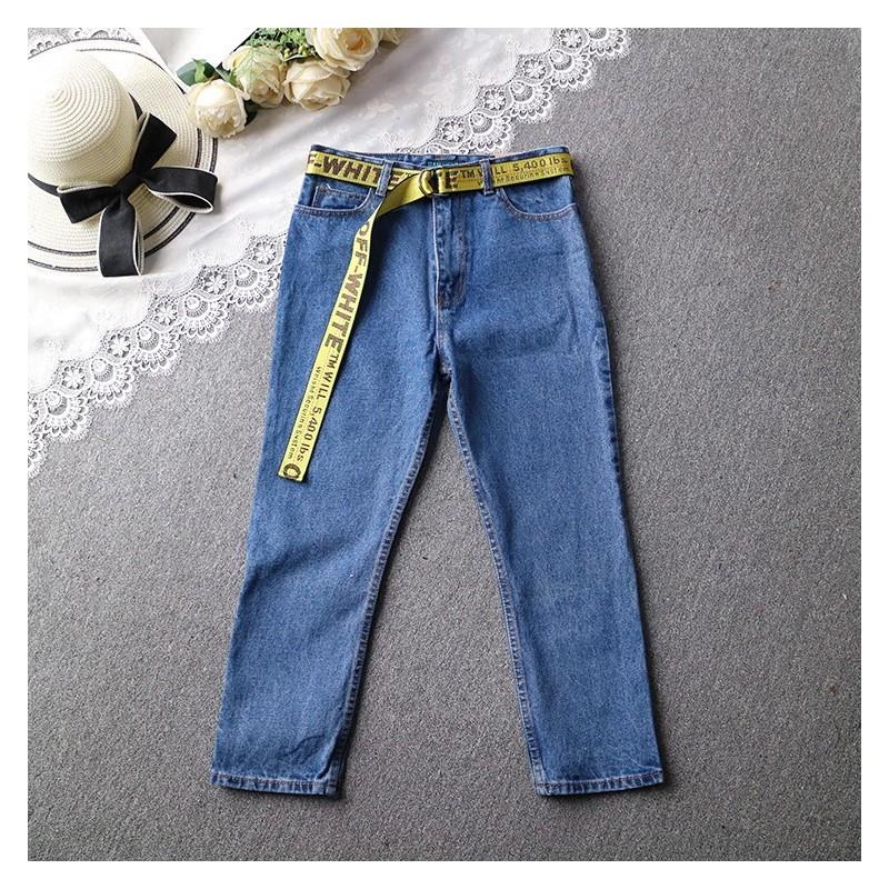My Stuff, Casual Embroidery Buttons Zipper Up Alphabet Jeans - beenono.com