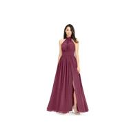 Mulberry Azazie Iman - Halter Illusion Chiffon Floor Length Dress - Cheap Gorgeous Bridesmaids Store